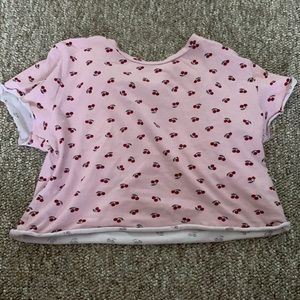 Pink cherry crop-top